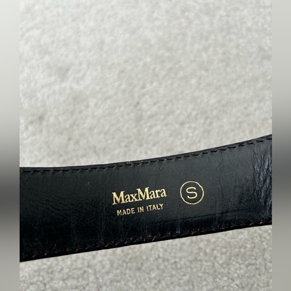 Maxmara Black Leather waist  Belt - Picture 3 of 12